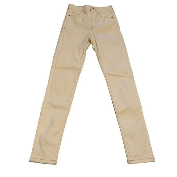 Topshop Jamie Cream Denim Skinny Jeans Women Size 2 25 x 32 5-Pocket FLAW - Picture 4 of 9